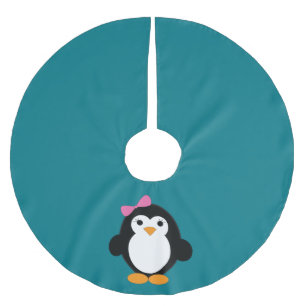 Jupon De Sapin En Polyester Brossé Pingouin fille mignonne