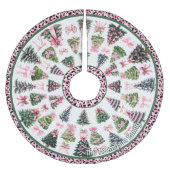Jupon De Sapin En Polyester Brossé Pink leopard coquette christmas trees custom (Devant)