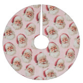 Jupon De Sapin En Polyester Brossé Pink Vintage Santa Christmas (Devant)