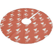 Jupon De Sapin En Polyester Brossé Pins traditionnels rouges (Angle)