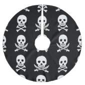 Jupon De Sapin En Polyester Brossé Pirate Skuls Crossbones Motif sans couture (Devant)