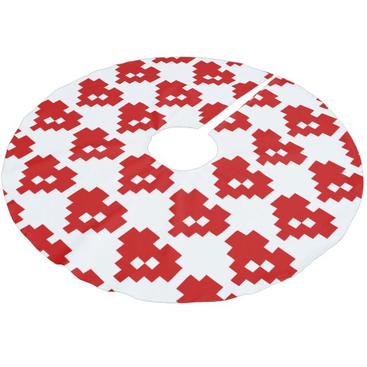 Jupon De Sapin En Polyester Brossé Pixel Coeur 8 bits Amour (Angle)