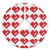 Jupon De Sapin En Polyester Brossé Pixel Coeur 8 bits Amour (Devant)
