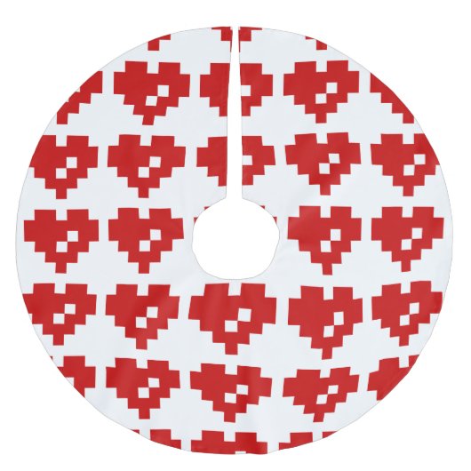 Jupon De Sapin En Polyester Brossé Pixel Coeur 8 bits Amour (Devant)
