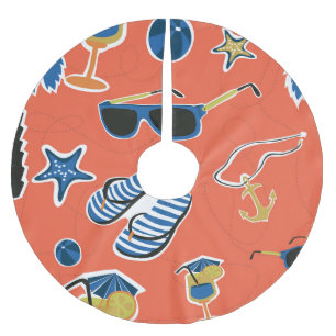 Jupon De Sapin En Polyester Brossé Plage d'été : Relaxant Motif sans couture.