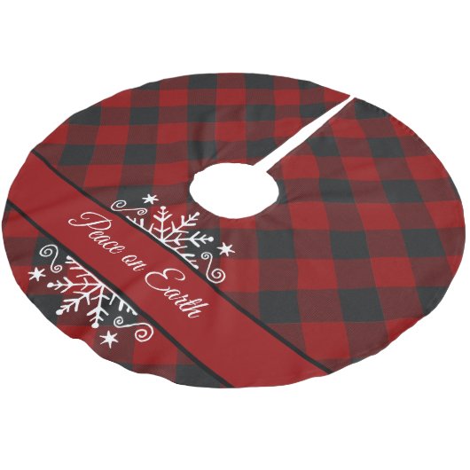 Jupon De Sapin En Polyester Brossé Plaid and snowflack custom (Angle)