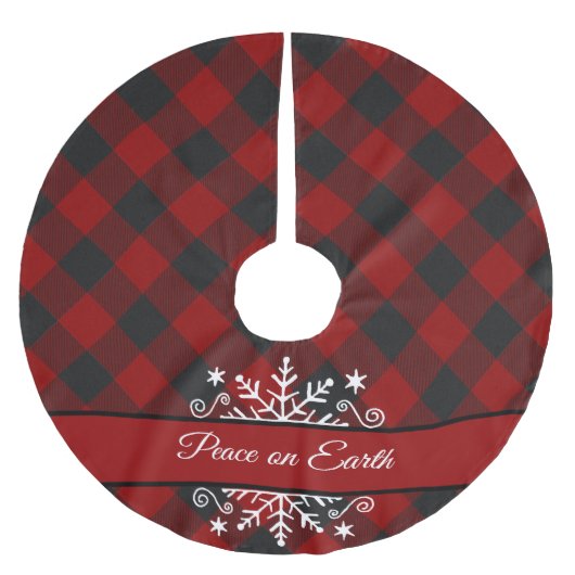 Jupon De Sapin En Polyester Brossé Plaid and snowflack custom (Devant)