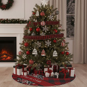 Jupon De Sapin En Polyester Brossé Plaid and snowflack custom