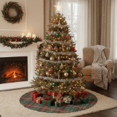 Jupon De Sapin En Polyester Brossé Plaid Automnal Rustique