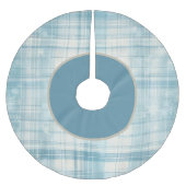 Jupon De Sapin En Polyester Brossé Plaid bleu (Devant)