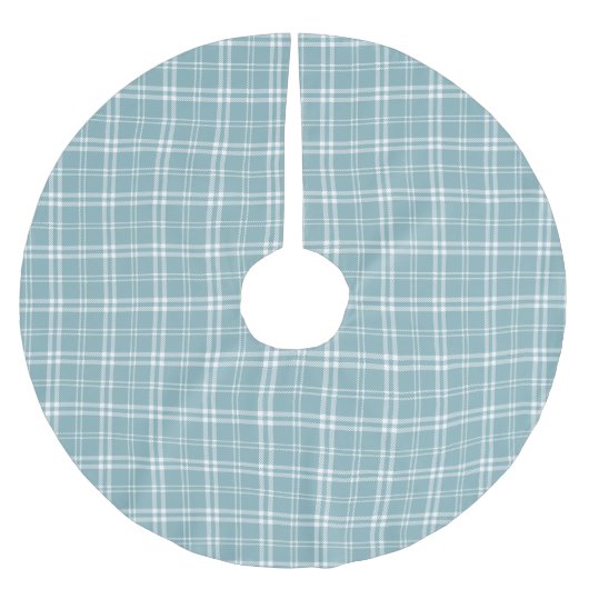 Jupon De Sapin En Polyester Brossé Plaid bleu et blanc (Devant)