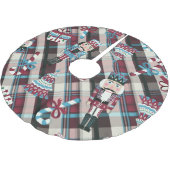 Jupon De Sapin En Polyester Brossé Plaid Blue Burgundy (Angle)
