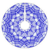Jupon De Sapin En Polyester Brossé Plaid de Noël bleu et blanc (Devant)