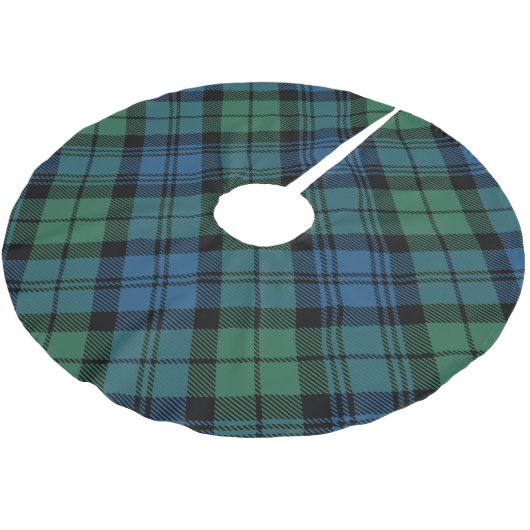 Jupon De Sapin En Polyester Brossé Plaid Green Rustic Holiday Campbell Tartan (Angle)