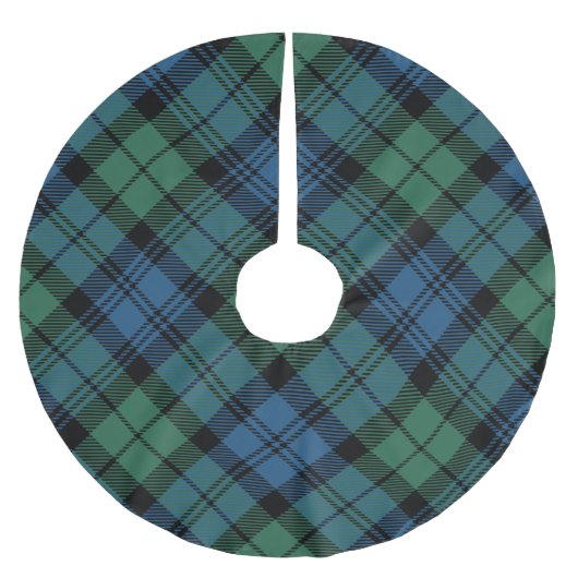 Jupon De Sapin En Polyester Brossé Plaid Green Rustic Holiday Campbell Tartan (Devant)