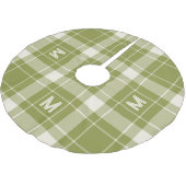 Jupon De Sapin En Polyester Brossé Plaid Monogramme personnalisé / Motif Tartan (Angle)