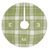 Jupon De Sapin En Polyester Brossé Plaid Monogramme personnalisé / Motif Tartan (Devant)