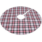 Jupon De Sapin En Polyester Brossé Plaid rose et noir (Angle)