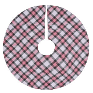 Jupon De Sapin En Polyester Brossé Plaid rose et noir
