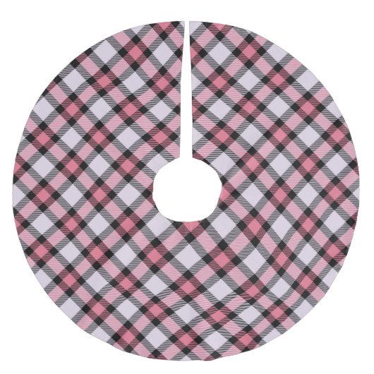 Jupon De Sapin En Polyester Brossé Plaid rose et noir (Devant)