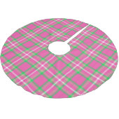 Jupon De Sapin En Polyester Brossé Plaid rose et vert (Angle)
