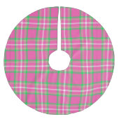 Jupon De Sapin En Polyester Brossé Plaid rose et vert (Devant)