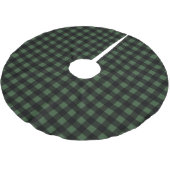 Jupon De Sapin En Polyester Brossé Plaid rustique de bisons verts et noirs (Angle)