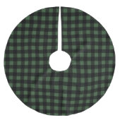 Jupon De Sapin En Polyester Brossé Plaid rustique de bisons verts et noirs (Devant)