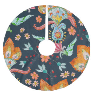 Jupon De Sapin En Polyester Brossé Plaisir floral : Aquarelle texture de fleurs