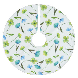 Jupon De Sapin En Polyester Brossé Plantes aquarelle : Motif Floral sans joint.