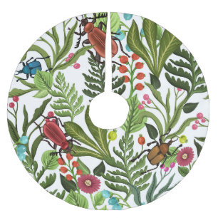 Jupon De Sapin En Polyester Brossé Plantes décoratifs et insectes : Design sans coutu