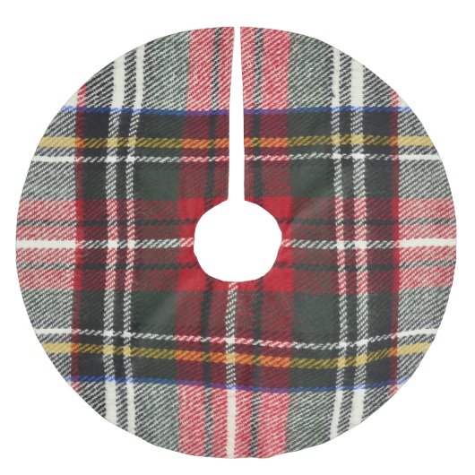 Jupon De Sapin En Polyester Brossé Plaque écossaise rouge et blanche écossaise. (Devant)