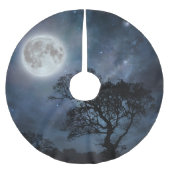Jupon De Sapin En Polyester Brossé Pleine lune dans un ciel étoilé (Devant)