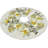 Jupon De Sapin En Polyester Brossé Plumeria tropicale Champagne Jupe de Noël Arbre (Angle)