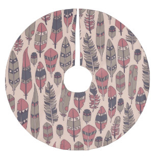 Jupon De Sapin En Polyester Brossé Plumes Abstraites : arrière - plan vintage coloré.