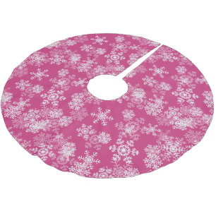 Jupon De Sapin En Polyester Brossé Pneus à jupe d'arbre - rose
