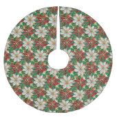 Jupon De Sapin En Polyester Brossé Poinsététie blanche rouge vert or (Devant)