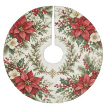 Poinsettia et houx de Noël vintage