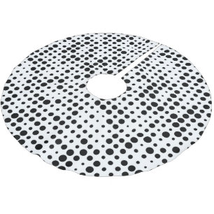 Jupon De Sapin En Polyester Brossé Point de polka noir et blanc