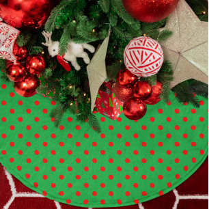 Jupon De Sapin En Polyester Brossé Point Polka vert
