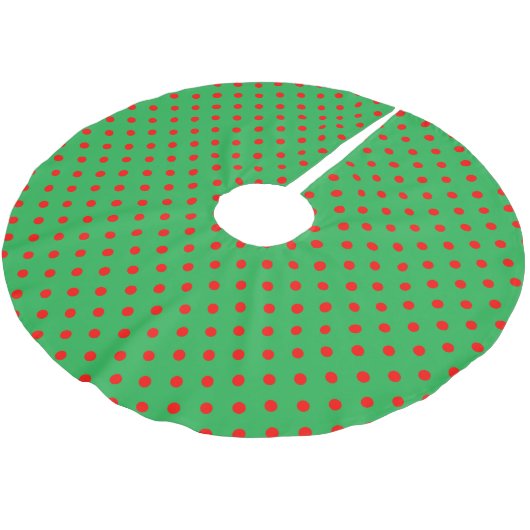 Jupon De Sapin En Polyester Brossé Point Polka vert (Angle)