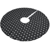 Jupon De Sapin En Polyester Brossé Pointe Polka simple noir et blanc (Angle)