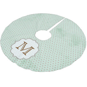 Jupon De Sapin En Polyester Brossé Pointe rouge sur le Monogramme bleu Jupe initiale 