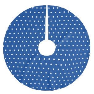 Jupon De Sapin En Polyester Brossé Pointillisme simple bleu et blanc
