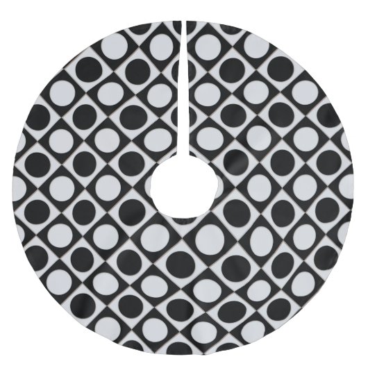 Jupon De Sapin En Polyester Brossé Points & Carrés / noir blanc + vos idées (Devant)