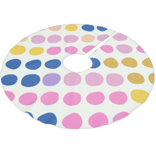 Jupon De Sapin En Polyester Brossé Points colorés mignons Festin Amusants Motif bleu 