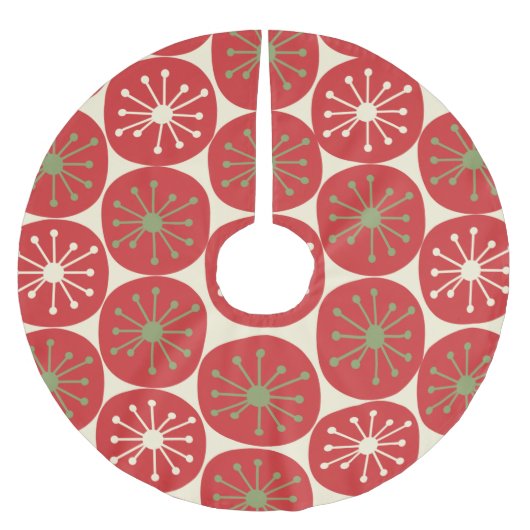 Jupon De Sapin En Polyester Brossé Points de Noël de l'ère atomique moderne du milieu (Devant)