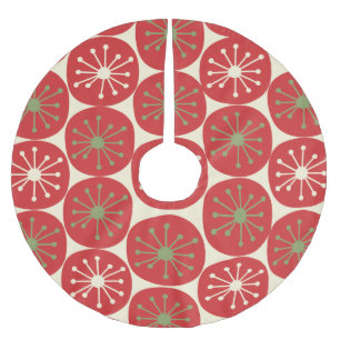 Jupon De Sapin En Polyester Brossé Points de Noël de l'ère atomique rétro moderne 