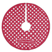 Jupon De Sapin En Polyester Brossé Points rouges + Polka blancs (Devant)