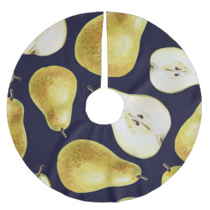 Jupon De Sapin En Polyester Brossé Poire mûre, arrière - plan noir, jardin